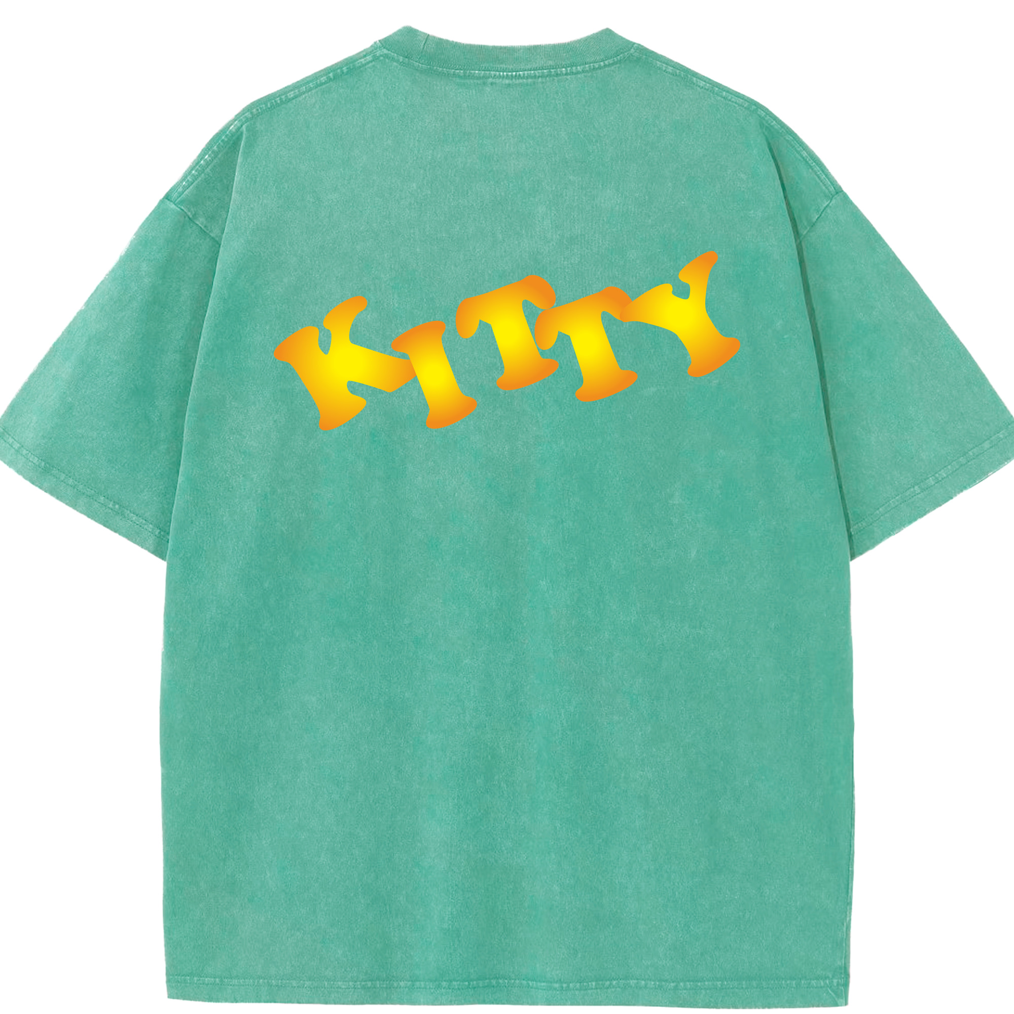 （画像用） Hello Kitty ハローキティ 綿100% ヴィンテージ風 半袖Tシャツ（背面プリント）